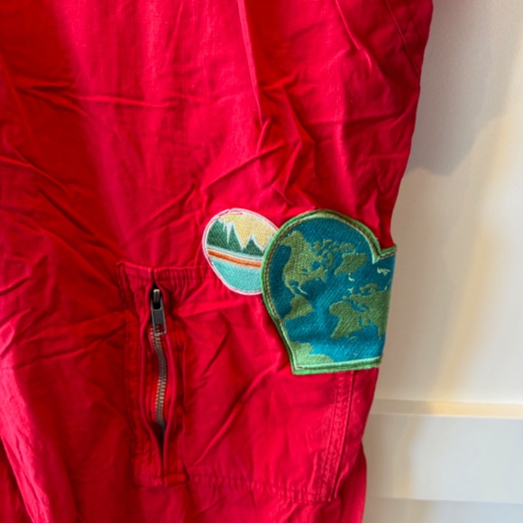 Free People Lena Flight Red Utility Jumpsuit sz Small - Picture 5 of 11